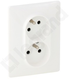Legrand Valena Life Gniazdo 2 X 2P+Z z przesłoną biały - 753186