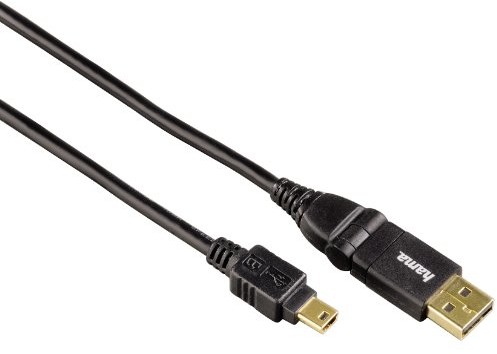 Hama FULLMOTION kąt USB Cable (A-B wtyk mini wtyk), 1,80 m