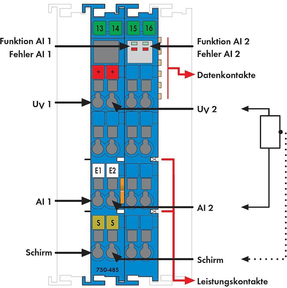 WAGO Karta wyjścia PLC 2AI 4-20MA EX I 750-485 1 szt