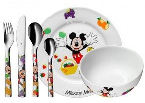WMF Sztućce i naczynia dziecięce Mickey Mouse 6 szt. 12.8295.9964