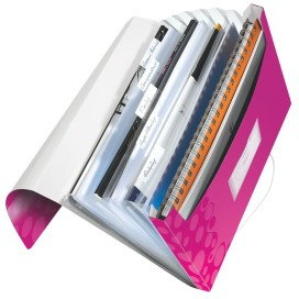 Esselte Teczka z 6 przegródkami PP LEITZ WOW różowa ES1137-8
