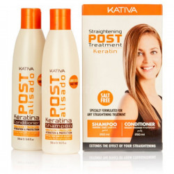 Kativa Zestaw POST z karatyną Szampon 250ml + odżywka 250ml dla włosów po zabiegu trwałego wygładzania