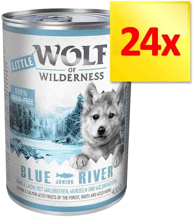 Wolf Of Wilderness Little 12 X 400 G - Wild Hills Junior - Kaczka I Cielęcina