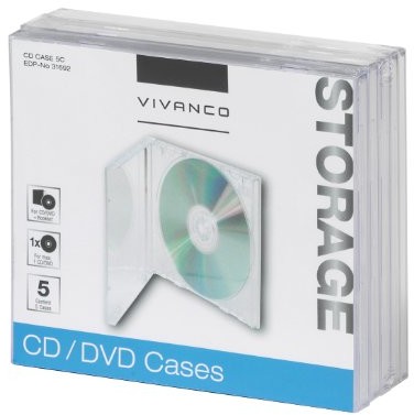 Vivanco CD/DVD Jewel Case, przezroczysty 5 szt. w opakowaniu 4008928316926