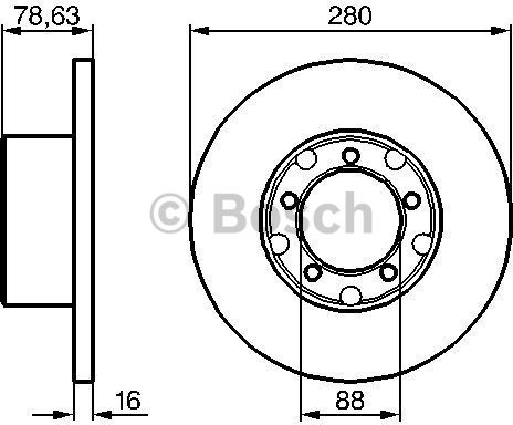 BOSCH Tarcza hamulcowa przednia, 0 986 478 201  0986478201