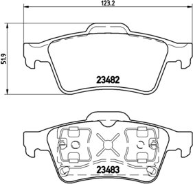 BREMBO Zestaw klocków hamulcowych, hamulce tarczowe P 59 044