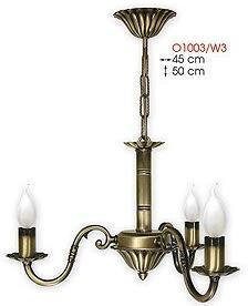 Zdjęcia - Żyrandol / lampa Lemir Elegancka lampa retro świecznik wiszący O1003/W3 z serii PRIMA  OFI (｡◕‿◕｡)