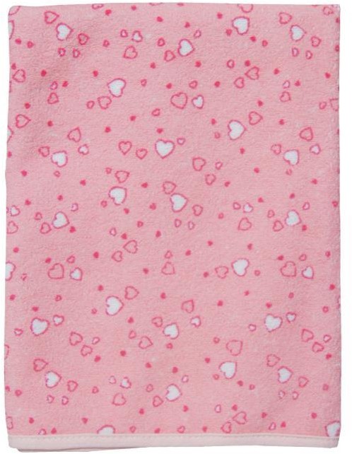 Akuku Podkład frotte z ceratką 70x50cm SERDUSZKA różowe A1040 33796