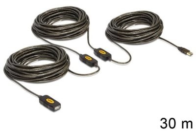 Delock Kabel USB męskie - męskie 2.030 m AKTYWNY BLACK - 83453