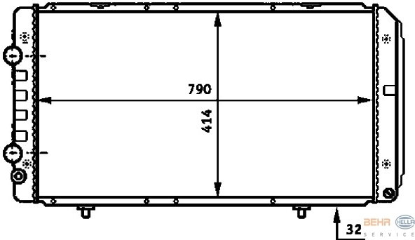 HELLA Chłodnica, układ chłodzenia silnika 8MK 376 717-281