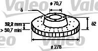 VALEO tarcza hamulcowa x2 przod 197004  197004