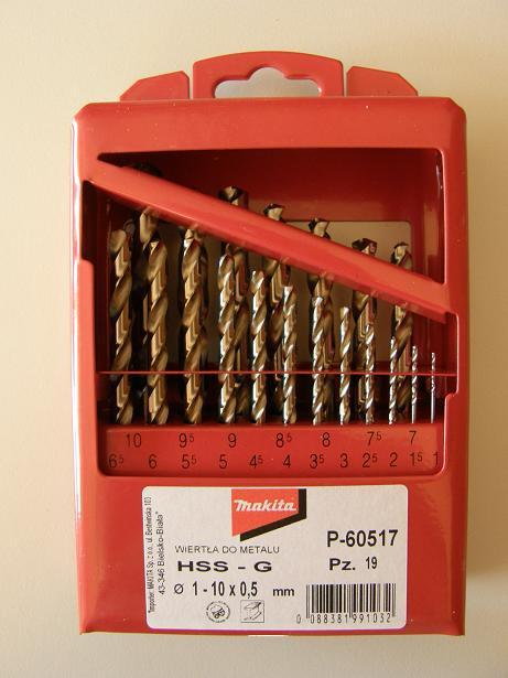 Makita ZESTAW 19 WIERTEŁ do metalu P-60517