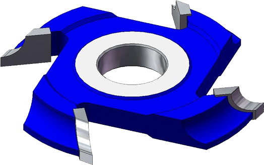 GLOBUS Frez ćwierćokrągły wklęsły z płytkami HSS Z=4 HSS 120x30x10/R=5 prawy CL0 (CL091-0120-0001)