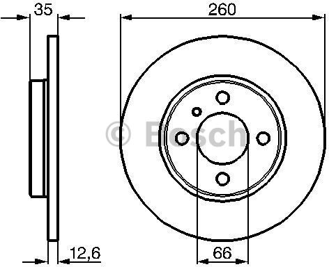 BOSCH Tarcza hamulcowa przednia, 0 986 478 029  0986478029