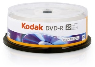 KODAK DVD-R 4,7 GB KODAK 16X Cake 25 Szt. (04895199900134)
