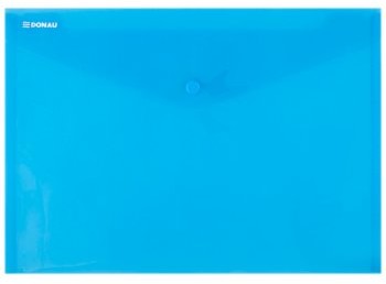 Donau TECZKA KOPERTOWA A4 235X330X0,18MM NA ZATRZASK TRANSPARENT NIEBIESKA