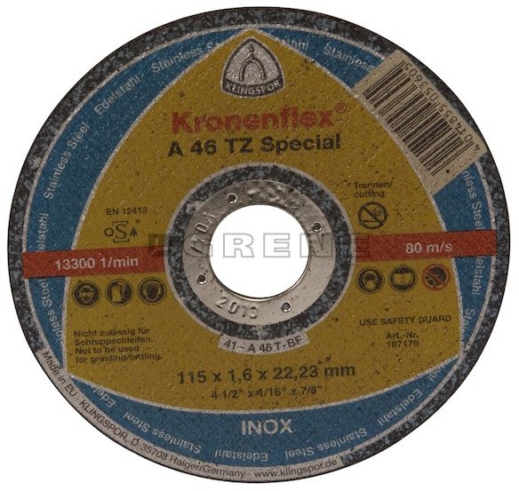 Klingspor Tarcza do ciecia A46TZ płaska 115 x 1.6 x 22 mm