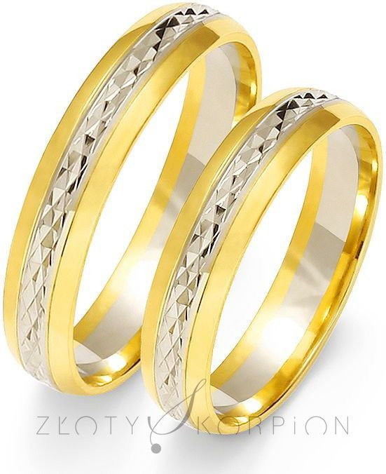 Złoty Skorpion Obrączki ślubne - wzór Au-OE192