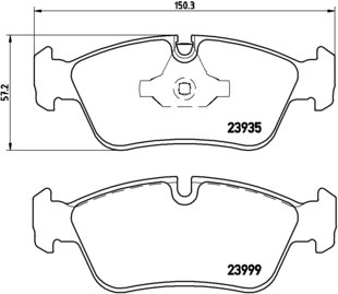 BREMBO Zestaw klocków hamulcowych, hamulce tarczowe P 06 035