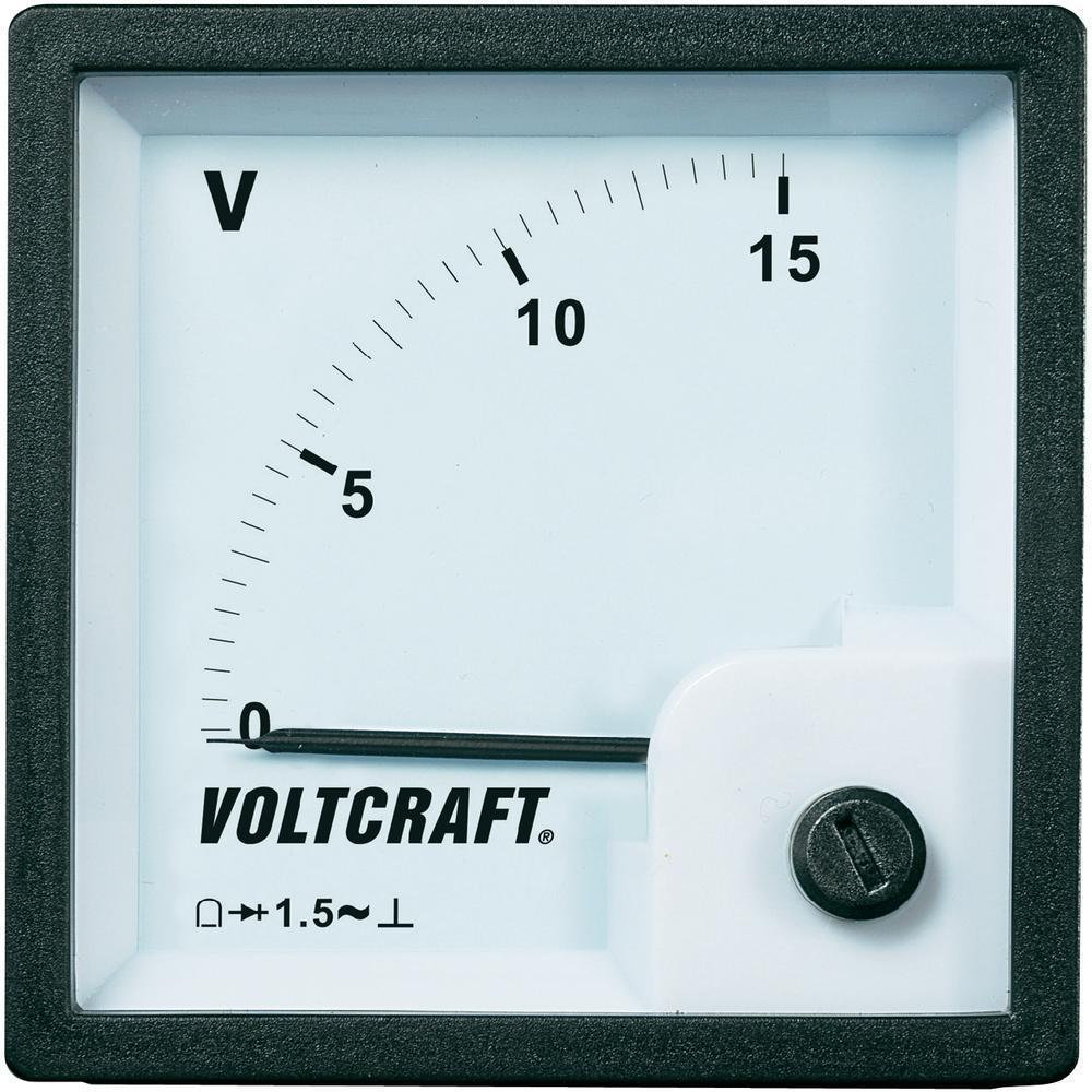 VOLTCRAFT Panelowy wskaźnik analogowy AM-72x72/15V