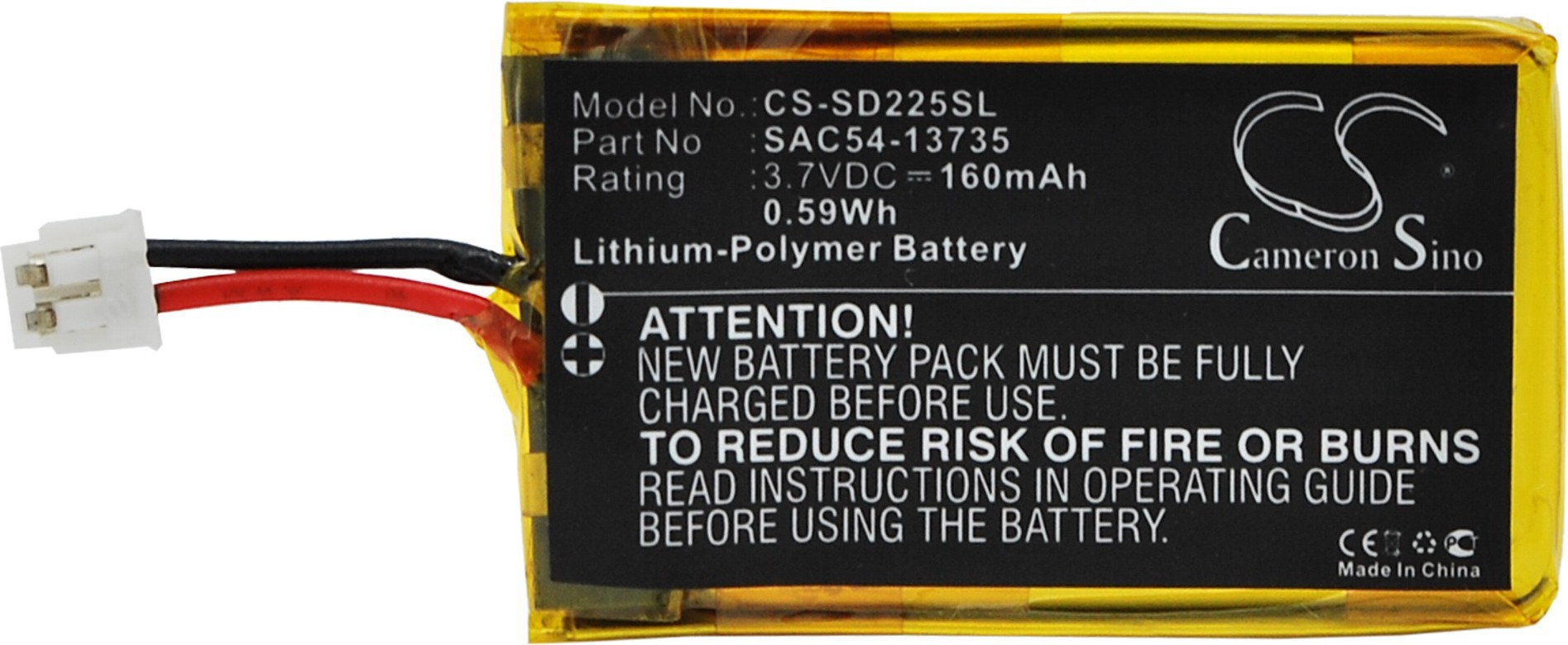 Cameron Sino SportDog SD-825 / SAC54-13735 160mAh 0.59Wh Li-Polymer 3.7V CS-SD