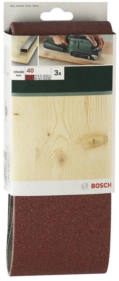 Bosch Papier ścierny pas wielkość ziarna 40 DxS) 560 mm x 100 mm 2609256222 3 szt