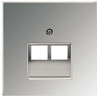 Jung Pytka centralna RJ11/RJ45 2-krotna - LS Metal Finish Chrome