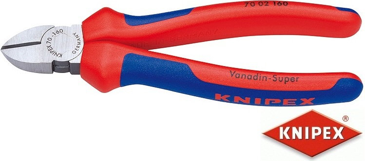 Knipex szczypce tnące boczne, dwukomponentowe (70 02 125/ 140/ 160/ 180)