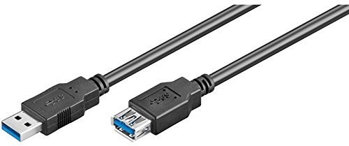 Ewent EWENT Kabel USB 3.0 Typ A männlich/A/geschirmt ein Doppeltes Damen 28 AWG Kupfer Übertragungsgeschwindigkeit bis 5 gmbit 1 m schwarz