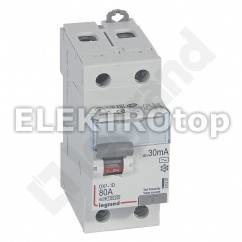 Legrand WYŁĄCZNIK RÓŻNICOWOPRĄDOWY P 302 2P 80A 30MA TYP AC SERII DX3, 411507