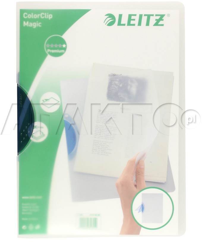 Leitz Skoroszyt klips A4 szary LE5366