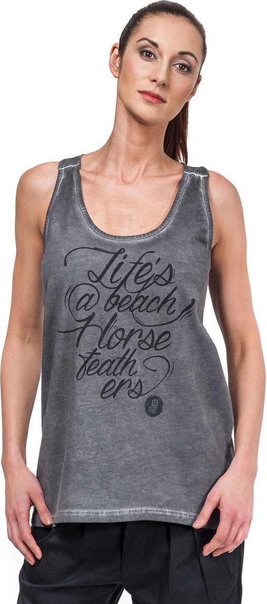 Horsefeathers top damski LIFE IS A BEACH TANK top (washed gray)