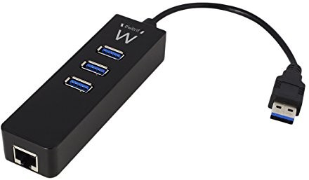 Ewent EW1140 Hub mit 3 Ports USB 3.1, 1-Lan RJ45 10/100/1000