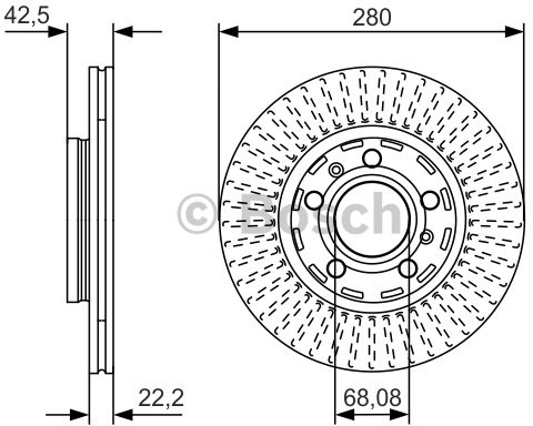 BOSCH Tarcza hamulcowa tylna, 0 986 479 C89  0986479C89