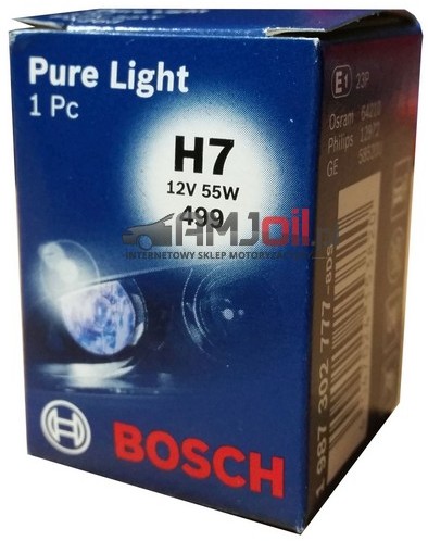 Bosch Żarówka PURE LIGHT H7 12V 55W żarówka halogenowa 1987302777