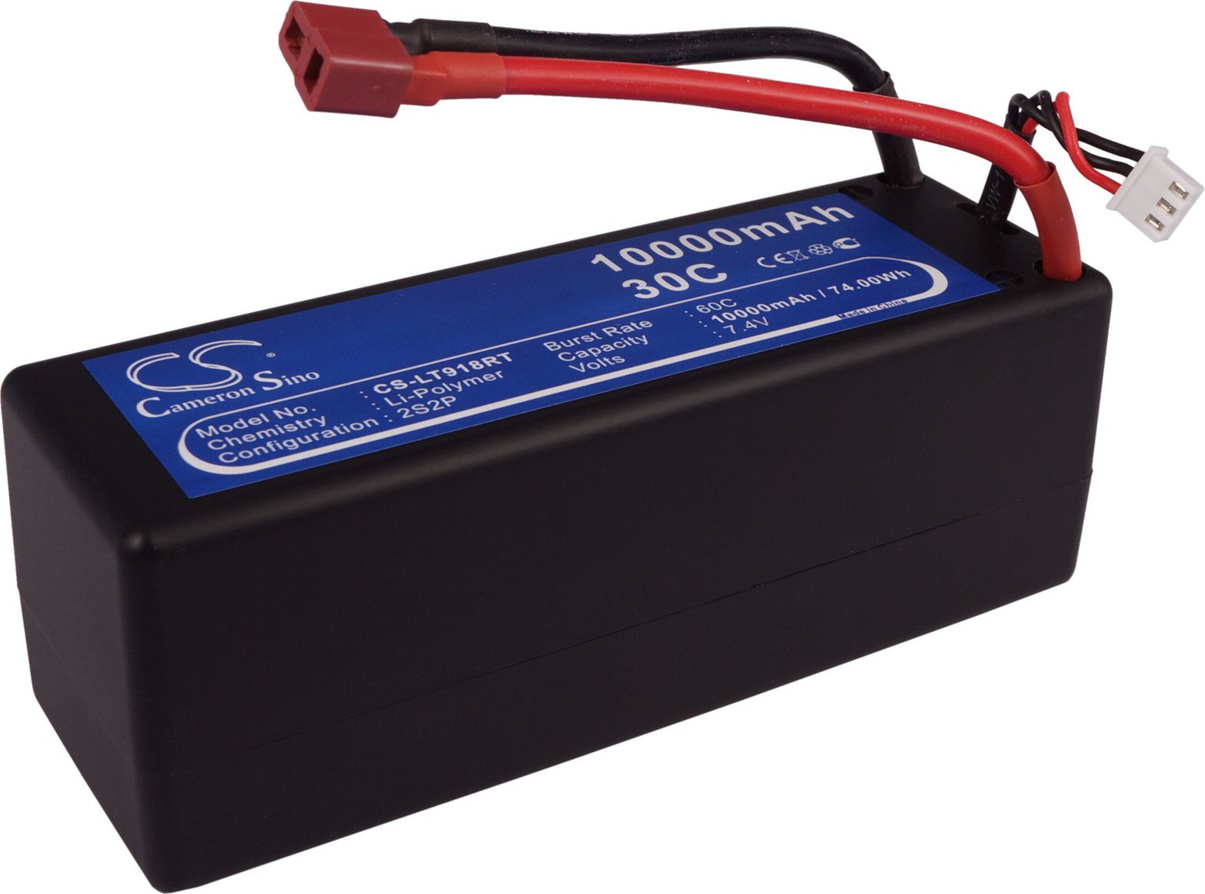 Cameron Sino 10000mAh 74.00Wh Li-Polymer 7.4V 2S 30C () CS-LT918RT