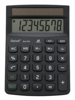 Zdjęcia - Kalkulator Rebell  RE-ECO 310, czarna, biurkowy, 8 miejsc
