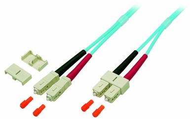 LINDY Lindy LWL Duplex Kabel SC/SC 50/125 m Multi Mode OM3, 15 m, turkusowy 46115