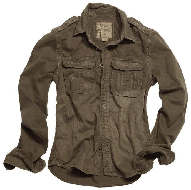 VINTAGE Surplus Koszula z Długim Rękawem Raw 1/1 Brązowa