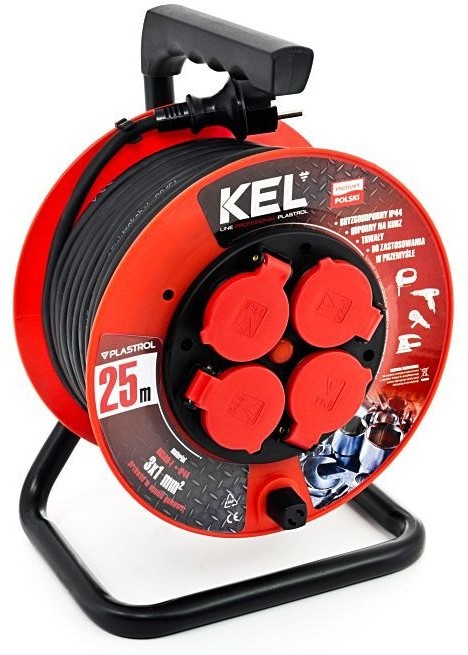 PLAST-ROL PRZEDŁUŻACZ BĘBNOWY 3x1 OW 25M IP44 KEL