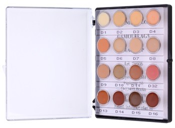 Kryolan Dermacolor Camouflage System mini paleta kremowych korektorów o wysokim kryciu 16 odcieni No. 1