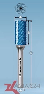 KARNASCH Pilnik obrotowy/frez trzpieniowy 6x18x6x150 mm ZYA HP-3 BLUETEC firmy 1 (115001075)