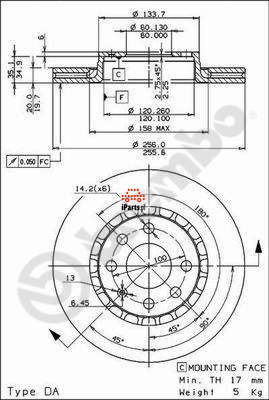 BREMBO Tarcza hamulcowa 09.5527.24