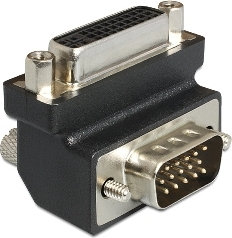 Delock Adapter DVI-I (F)(24+5) > VGA (M), kątowy 90°