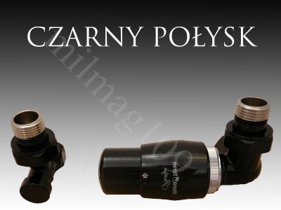 Mera Term Zestaw zaworów grzejnikowych termostatycznych MASTER prawy CZARNY POŁY