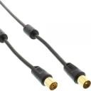 InLine Kabel Kabel antenowy Premium podwójnie ekranowany 85dB czarny 1m - pozłac (V13H010L84)
