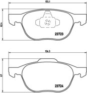 BREMBO Zestaw klocków hamulcowych, hamulce tarczowe P 24 061