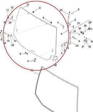 CNH SZYBA TYLNA 87309738
