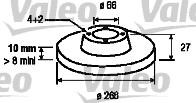 VALEO tarcza hamulcowa x2 przod 186134  186134