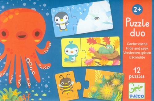 Djeco Puzzle tekturowe duo Zabawa w chowanego